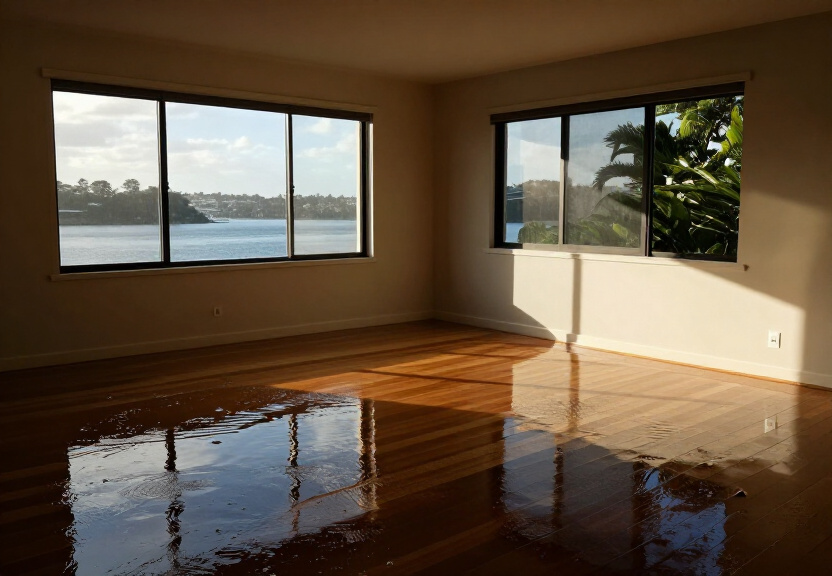 Damp, mouldy subfloor in a Cremorne home before moisture removal